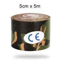 WorthWhile Kinesiology Tape 운동 회복 탄성 테이프 Kneepad 근육 통증 릴리프 무릎 패드 체육관 피트니스 붕대 지원, 01 5X500 Green Camo