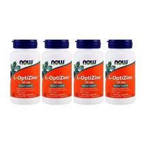 NOW Foods 나우푸드 구리 함유 L-OptiZinc 30mg 면역지원 아연 영양제 식물성 캡슐 100개 4팩