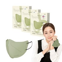 아이바나리 에어 황사방역용 마스크 중형 KF94, OLIVE KHAKI, 1개, 10개입
