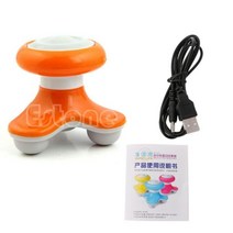 손마사지기 미니 USB 배터리 전신 마사지 웨이브 진동 전기 핸들 마사지기 경량 휴대용 마사지 바디 릴랙싱, Orange