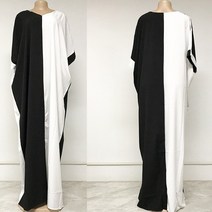 키코이 캉가 Polyester African Dresses for Women Summer Short Sleeve V-neck Long Dress Robes Clothes, [01] 싱글 사이즈, [01] Black