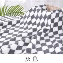 체크 뽀글이 원단 인조 양털원단 부클 덤블 푸들 털 퍼 천 페이크퍼 후리스 플리스, 그레이 다이아몬드 체크