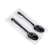 [영진에코]일회용 숟가락 검정 백색 임의배송 100개, (랜덤)100개