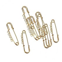 GHSHOP 2x10 조각 금속 안전 핀 골드 톤 60mm