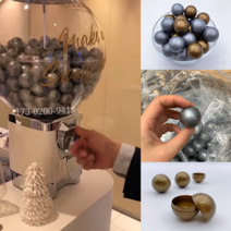 캡슐토이 문방구 뽑기기계 뽑기머신 가챠 뽑기 달걀 원형 플라스틱, 25cm 화이트 + 100 골드 + 50 골드 50 실