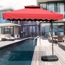 캠인노크 당일발송 대형 그늘막 폴딩 파라솔 감성카페 비치 테라스 정원 파라솔세트, 사각파라솔, 와인