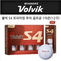 파비온골프 볼빅 S4 프리미엄 투어 골프공 1더즌 + 볼빅 골프티 2개, 화이트/1더즌