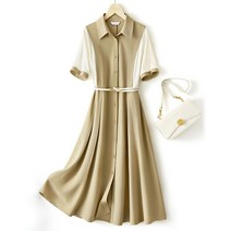 모리스 배색 셔츠 원피스 s157459