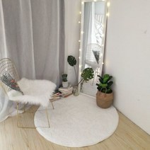 따듯한 양모 원형 드레스룸 거실 침실 발 매트 바닥 깔개 러그
