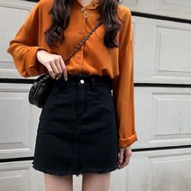 여자 데일리 기본 A 라인 데님 스커트 청 치마 Us H 여름 데이트 패션 캐주얼 플리츠 바지 린넨 랩