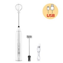 계란바기계 오믈러 레인지 에그롤 Usb 전기 계란 거품기 자동 핸드 헬드 거품 커피 머신 카푸치노 휴대용 주방 크림 우유 도구 스테인레스 스틸 실버 블루 핑크, [03] white