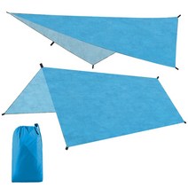 타프스킨 블랙코팅타프 타프스킨 터널타프휴대용 초경량 방수포 야외 캠핑 생존 다기능 해변 천막 비치 텐, 02 Blue