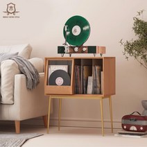 원목 책꽂이 캐비닛 정리함 북선반 서재 칸막이 레코드 수납 선반 LP 앨범 인테리어, D.벚나무