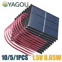 태양광 패널 파워 뱅크 1051pcs 전지 1.5v 0.65w 15cm 케이블 표준 광, 1개