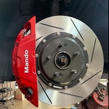 만도 신형 스타일리쉬 4P + 인터알 355mm 380mm 2피스 경량디스크 프론트 한대분 세트 (인증브레이크)