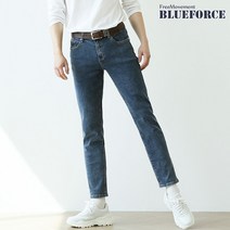 블루포스 남성용 존카른 청바지 테이퍼드핏 9부 스판 데님진