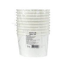아이존 국내산 대용량 종이 국그릇 850ml 10개입( 1회용 국 국물 라면 그릇 일회용품