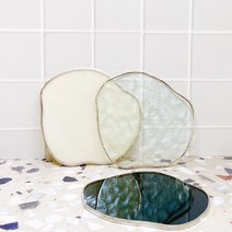 [주문제작] 유리 스테인드글라스 트레이 감성 인테리어 악세사리 촬영 플레이트 캔들 디퓨저 받침, 동색