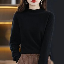 YUEWAN 여성 하프넥 반목 니트