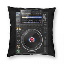 파이오니아 dj Pioneer dj 멀티 포맷 플레이어 스퀘어 베갯잇 폴리에스테르 린넨 벨벳 패턴 지퍼 장식 소파 쿠션 커버 호환, 그림으로, 66x66cm 벨벳