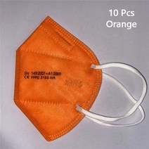 FFP2 kn95 fpp2 승인 CE 호흡기 페이스 ffp3 덴탈마스크, 기본, T14-10PCS Orange