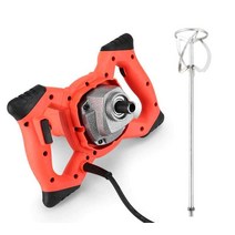 전동 콘크리트 교반기 시멘트 믹서 임펠러 퍼티 220v, 믹서 + 60cm 아연 도금 이중 산 기둥