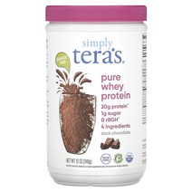 Teras 훼이 Grass Fed 순수 유청 단백질 다크 초콜릿 340g(12oz)