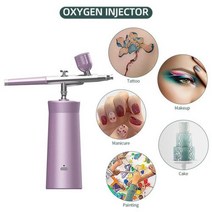 케이크 나노 포그 미스트 분무기 산소 인젝터 미니 공기 압축기 키트 에어 브러쉬 페인트 스프레이 건 에어 브러쉬 네일 아트 문신 공예, 없음, 보라색