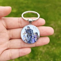 국소배기장치 집진기 이동식 토련기 광포 검 키 체인 거츠 레드 로고 윈드 레전드 워리어 노르웨이 바이킹 링 남성 여성 애니메이션 피규어 쥬얼리 선물471, 13