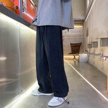 송민호 최우식 오버핏 트레이닝복 바지 빈티지 코듀로이 조거팬츠, 4XL, 블랙(D03)