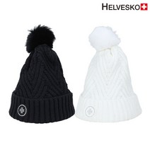 헬베스코 AWCP_006 여성 니트비니 골프모자 겨울비니, 블랙