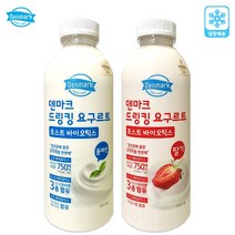 덴마크 드링킹요구르트 750mLx2병(플레인1+딸기1), 750ml