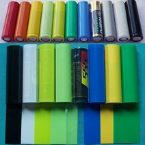 AA 배터리 PVC 열 수축 튜브 너비 23mm 길이 절연 필름 랩 보호 케이스 팩 와이어 20 개, 07 YELLOW