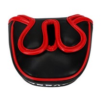 골프 말렛 퍼터 헤드 커버 마그네틱 클로저 스타 자수 센터 샤프트 클럽 블랙 PU 가죽