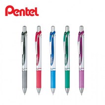 펜텔 중성펜 노크식 에너겔 BL77 0.7mm, 실버-레드