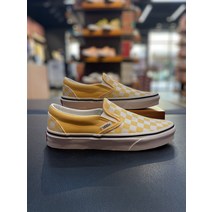 (반스) Classic Slip-On # Checkerboard # 남녀공용화 # flax/true white (VN000XG8AZV)