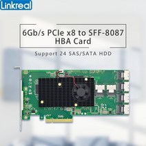 Linkreal PCIe x8 24 포트 SFF-8087 6 기가바이트/초 HBA 확장 Card-LRSA9624-24I, 한개옵션0
