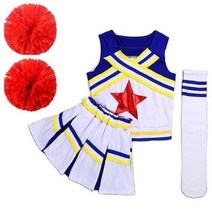 Pompoms 치어 리더 의상 여자 경쟁 레드 학교 팀 유니폼 클래스 정장 아동 댄스, 4XL170CM 50-55KG, CHINA, Girl Cheerleader B 2