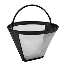 Fackelmann Silberton 영구 커피 필터 4번 스테인레스 스틸 메쉬로 만든 영구 필터 - 커피 및 차 여과기로 사용 가능(색상: 은색/검정) 수량: 1개 -19776, ㅏ, 11.5x8.5cm