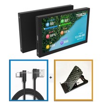 미니 itx 케이스 용 5 인치 컴퓨터 모니터 ips type-c 보조 화면 cpu gpu ram hdd 모니터링 usb 디스플레이 자유롭게 aida64, 유형 1