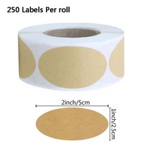 100pcs/roll Oval DIY Blank Kraft Paper Labels Handmade Baking Stickers Adhesive Seal Labels Christmas Gift Tags Decoration for Jam Jars