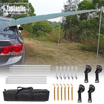 윙타프 3x3m car side awning with pole rope peg 컵 타프, 시안