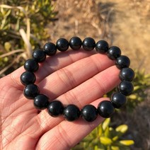 엘리트 순지트 천연 흑연 팔찌 라운드 비즈 크리스탈 힐링 스톤, 10mm, Shungite