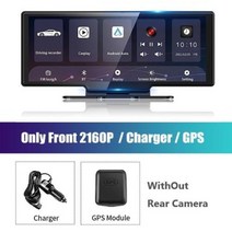 블랙박스 룸미러 1026 quot대시캠 후방 카메라 와이파이 카플레이 및 안드로이드 자동 4K DVR GPS 네비게이션 비디오 레코더 대시 보드 듀얼 렌 24 시간 주차 AUX, Single LenXGPS+32G TF Card