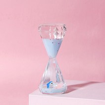샌드아트 3분 5분 30분 모래시계 기본 모래시계 타이머, I 크림 블루 (동물 무작위)