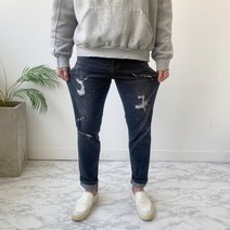히든밴딩 디스트로이드 그레이진 스판 워싱 청바지 J5025
