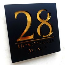 아크릴 스카시 글자 문자 숫자 간판 로고인포메이션 아이방 문패 개인화 된 레이저 커팅 하우스 표지판 거, 01 Black and Gold_01 20X20cm