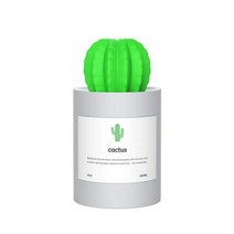 휴대용 미세먼지 공기청정기 부드러운 LED 라이트 선인장 초음파 가습기 280ML 에센셜 오일 디퓨저 가정, 03 no light