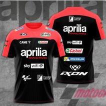 오토바이 티셔츠 팀복 라이더 프린트 아프릴리아 저지 남성용 선풍기 운동 통기성 크루넥 십대 캐주얼 반팔 여름, 없음