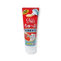 이나바 고양이 츄르 챠오츄브 CS-154 헤어볼 참치, 8개, 80g